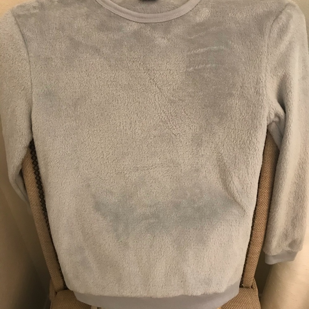 Soft fuzzy crew sweater
